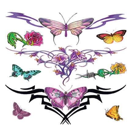 tattoo design of an angel, sun, butterfly or dolphin the lower back …