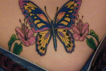 butterfly lower back tattoos. Lower back butterfly tattoos