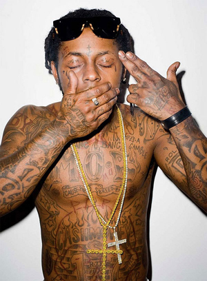 How many tattoos does lil wayne have 364 he's getting a skull w/ diamonds 